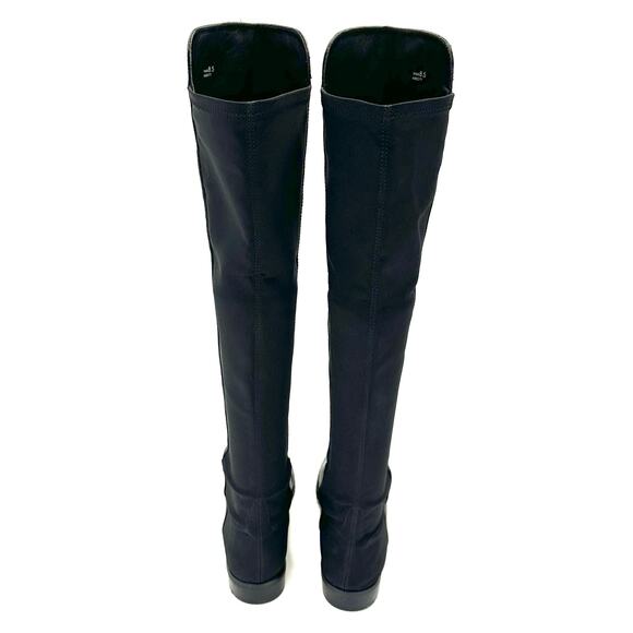 Report Abbott Black 5050 Over The Knee Boot Size 8.5 Leather Low Heel Round Toe - Picture 12 of 13